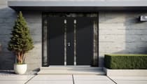 Double metal-aluminum modern exterior door Cynex 6777 8ft - 9