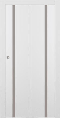 SMART PRO 208 VETRO POLAR WHITE BI-FOLD BELLDINNI MODERN INTERIOR DOOR - 1