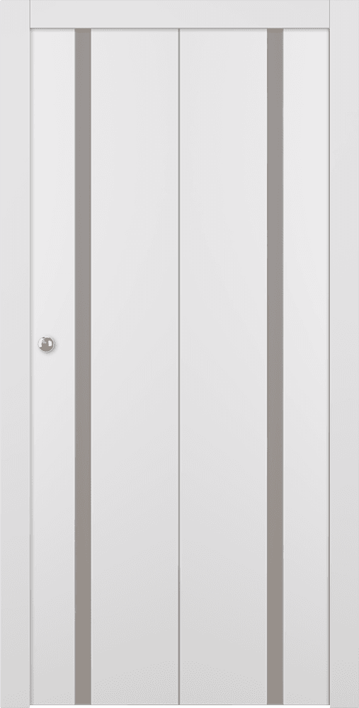 SMART PRO 208 VETRO POLAR WHITE BI-FOLD BELLDINNI MODERN INTERIOR DOOR - 1