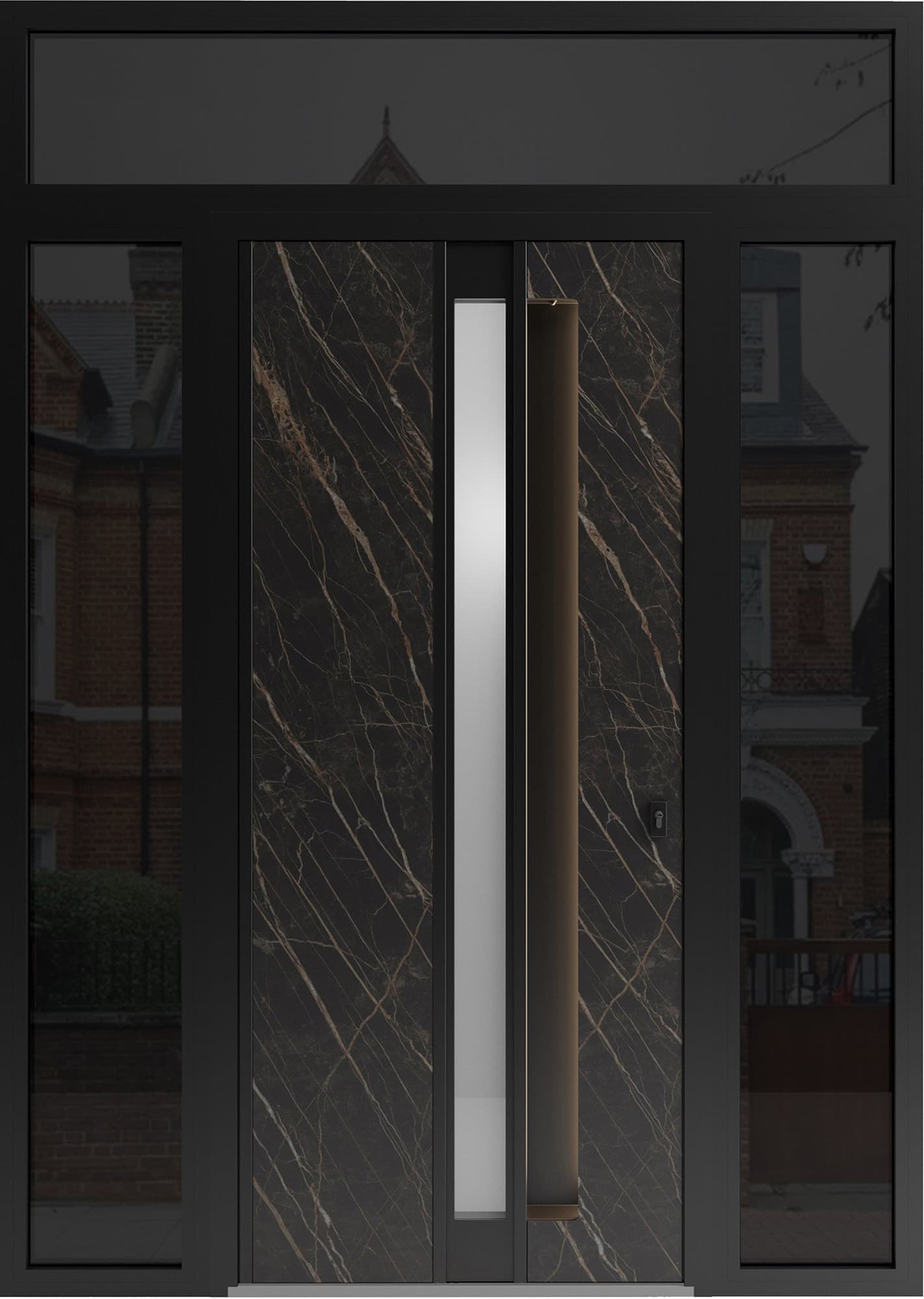 Modern steel exterior aluminum door Hiddex 0155 8ft - 6