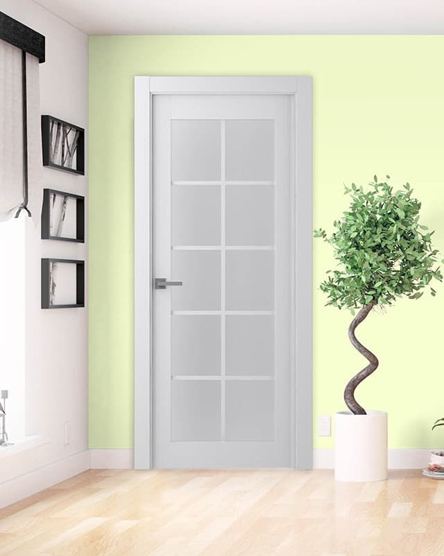 PALLADIO 10 LITE VETRO BIANCO NOBLE POCKET BELLDINNI MODERN INTERIOR DOOR - 1
