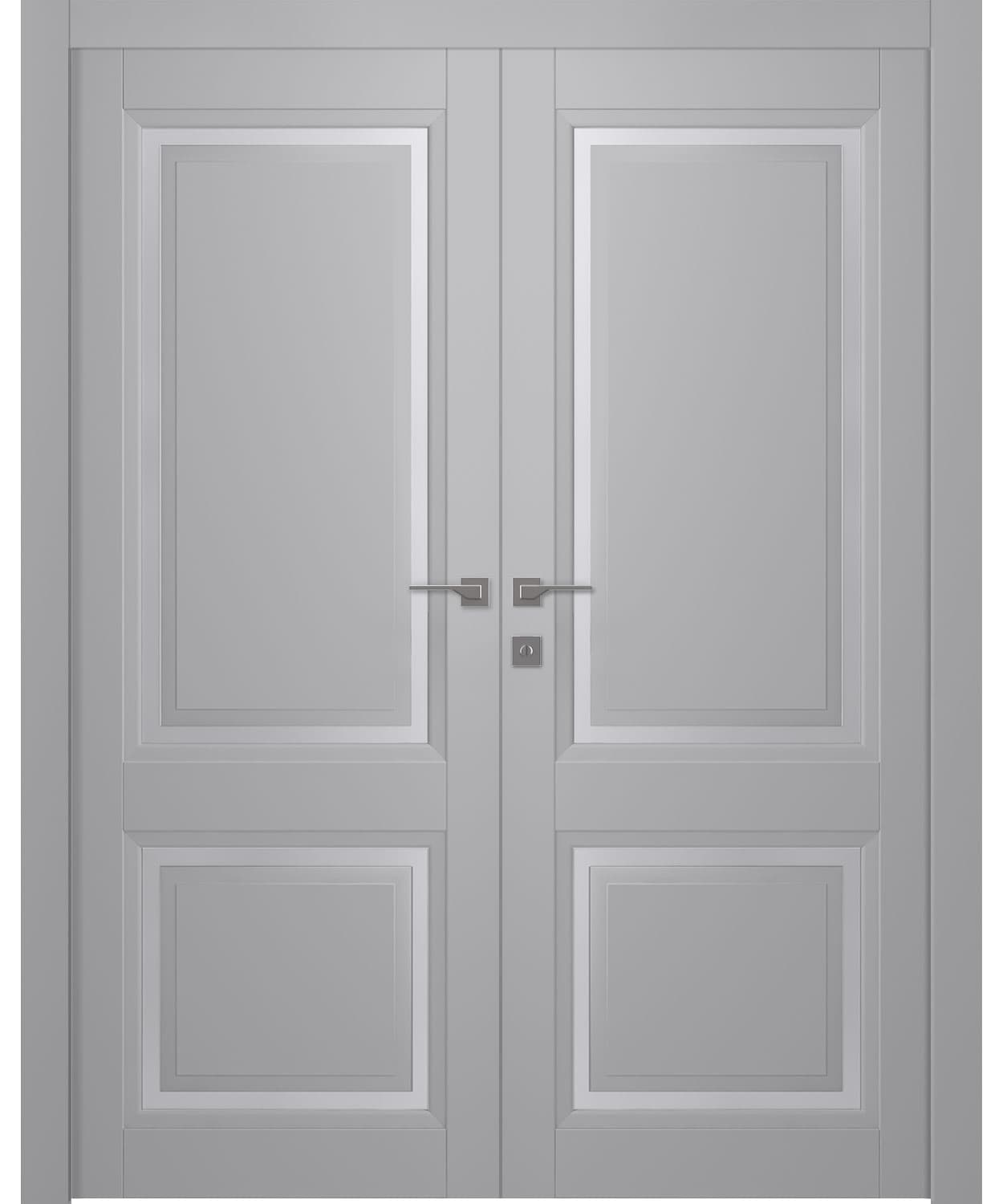 AURUM 2 VETRO LIGHT GREY DOUBLE BELLDINNI MODERN INTERIOR DOOR - 1