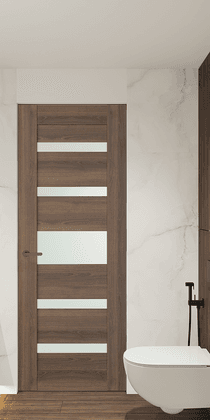 AVON 07-05 VETRO PECAN NUTWOOD INVISIBLE METAL FRAME BELLDINNI MODERN INTERIOR DOOR - 1