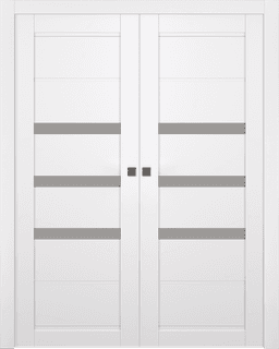 RITA VETRO SNOW WHITE DOUBLE POCKET BELLDINNI MODERN INTERIOR DOOR - 1