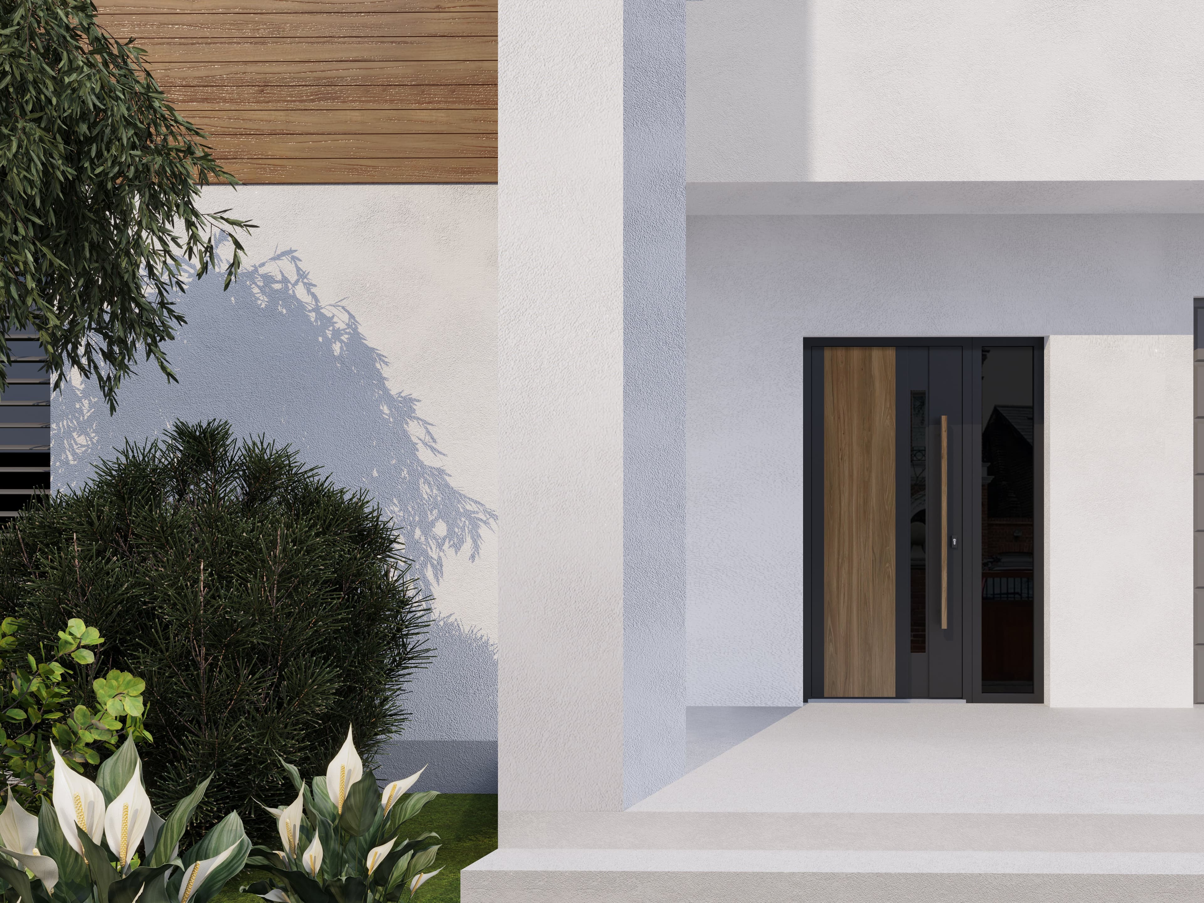 Single metal-aluminum modern exterior door Dekton 0163 - 9
