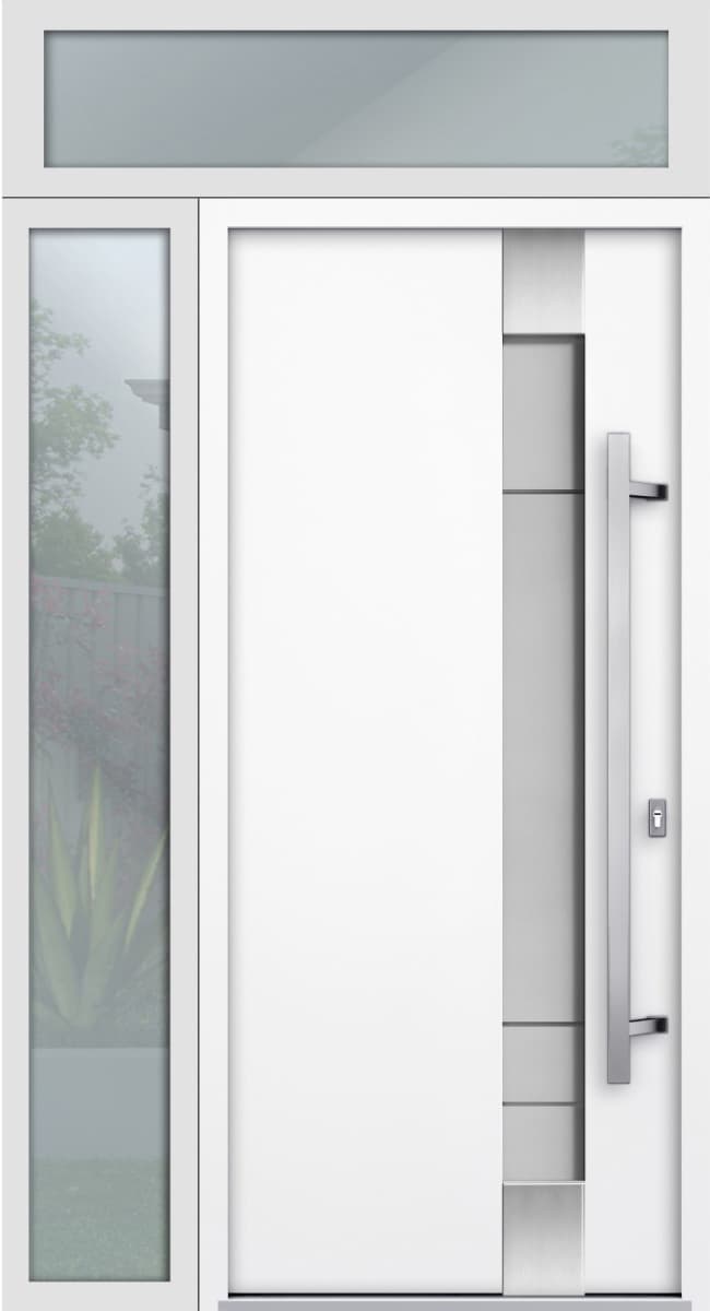 Single Modern Steel Exterior Door Deux 1713 White - 5