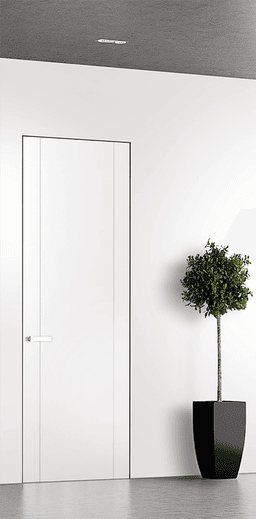SMART PRO 2U POLAR WHITE DOUBLE INVISIBLE METAL FRAME BELLDINNI MODERN INTERIOR DOOR - 1
