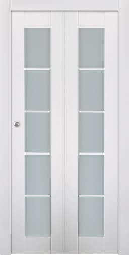 SMART PRO 5 LITE VETRO POLAR WHITE BI-FOLD BELLDINNI MODERN INTERIOR DOOR - 1