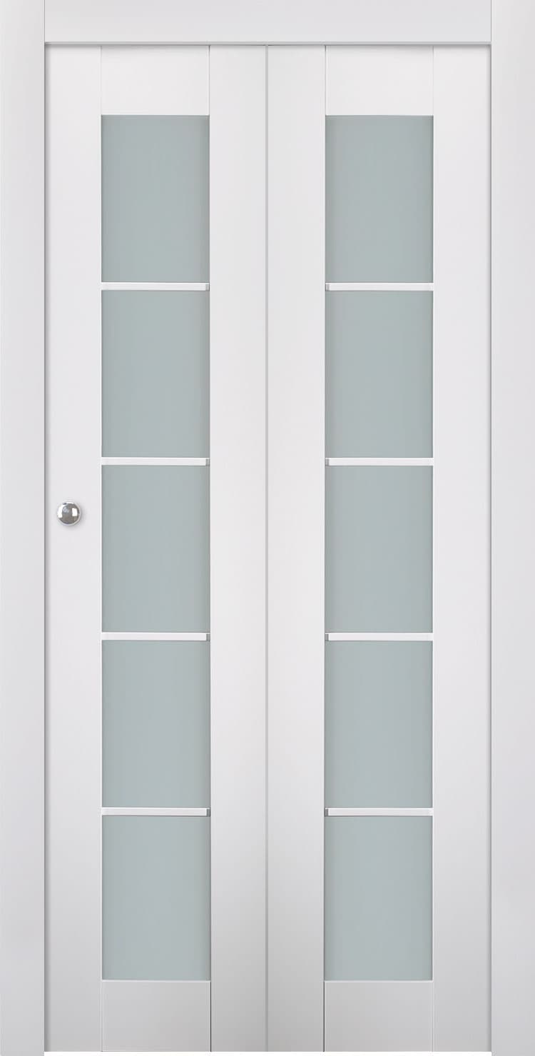 SMART PRO 5 LITE VETRO POLAR WHITE BI-FOLD BELLDINNI MODERN INTERIOR DOOR - 1