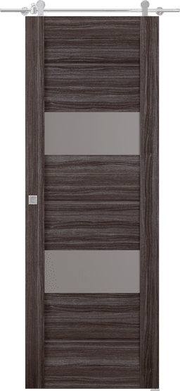 VITA VETRO GRAY OAK DOUBLE BARN BELLDINNI MODERN INTERIOR DOOR - 1