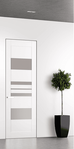 ROMI VETRO SNOW WHITE DOUBLE INVISIBLE METAL FRAME BELLDINNI MODERN INTERIOR DOOR - 1