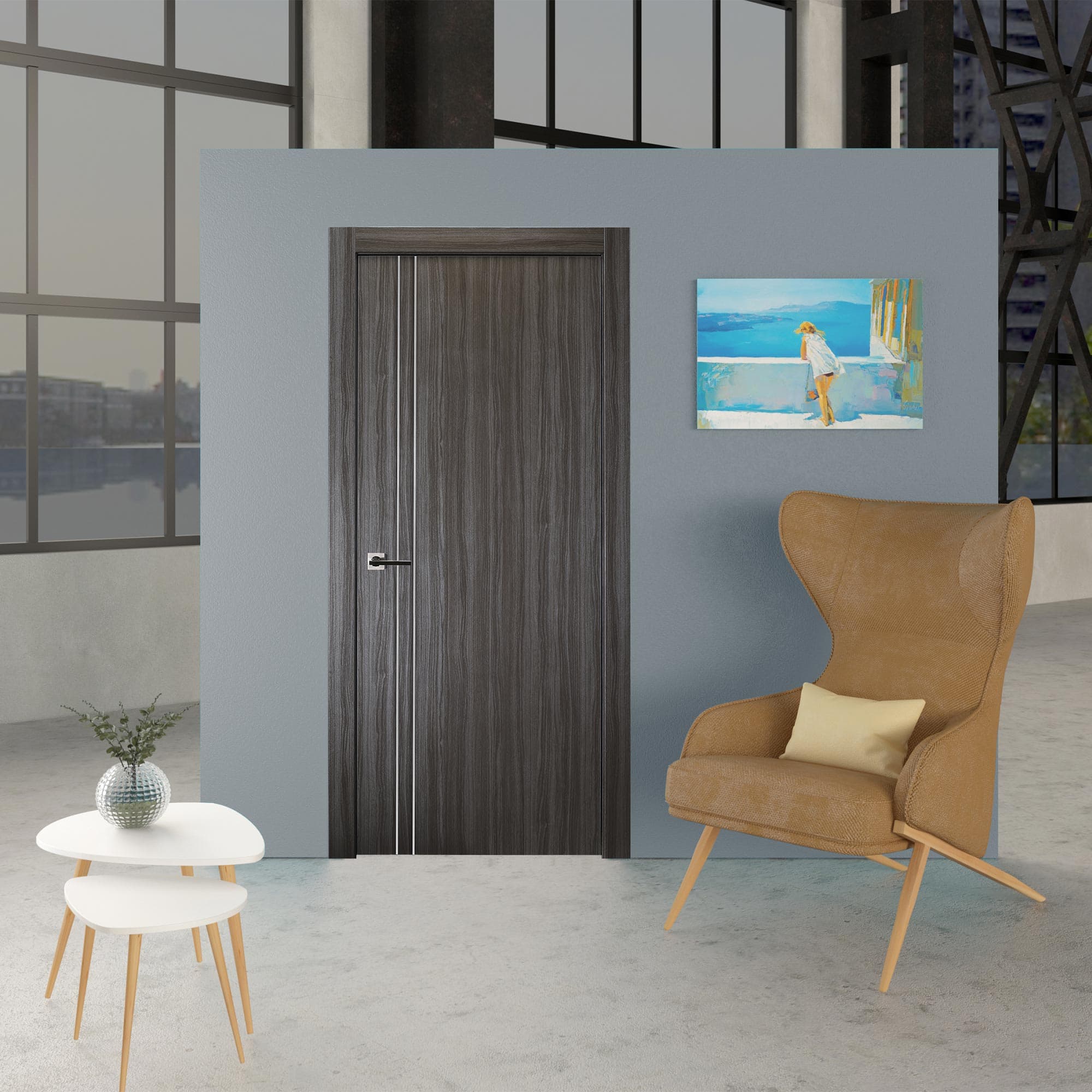 PALLADIO 2V GRAY OAK BI-FOLD BELLDINNI MODERN INTERIOR DOOR - 3