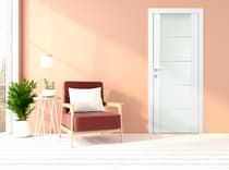 SMART PRO H3G 4H VETRO POLAR WHITE INVISIBLE METAL FRAME BELLDINNI MODERN INTERIOR DOOR - 3