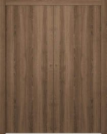 OPTIMA PECAN NUTWOOD DOUBLE POCKET DOORS BELLDINNI MODERN INTERIOR DOOR - 1