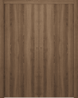 OPTIMA PECAN NUTWOOD DOUBLE POCKET DOORS BELLDINNI MODERN INTERIOR DOOR - 1
