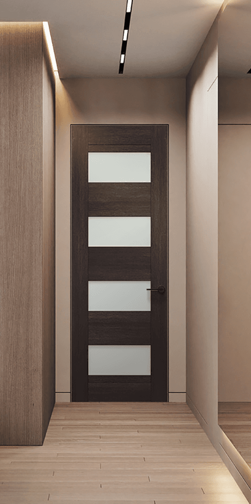 AVON 07-08 VETRO VERALINGA OAK DOUBLE INVISIBLE METAL FRAME BELLDINNI MODERN INTERIOR DOOR - 2