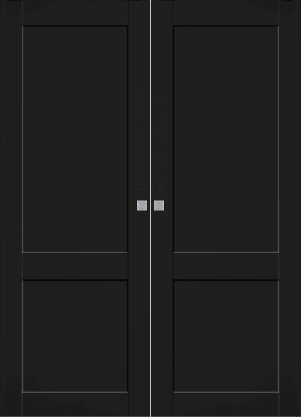 SHAKER 2 PANEL BLACK MATTE DOUBLE MAGIC BELLDINNI MODERN INTERIOR DOOR - 1