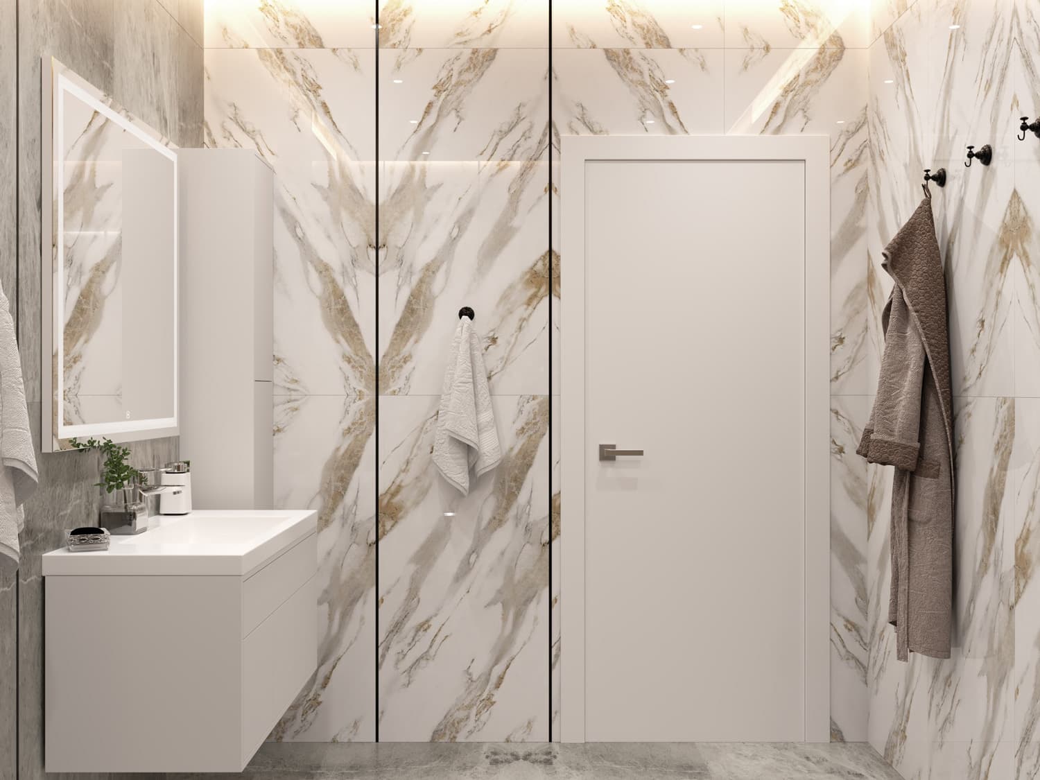 SMART PRO FLAT POLAR WHITE SWING BELLDINNI MODERN INTERIOR DOOR - 3