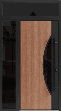 Single metal-aluminum modern exterior door Ronex 1077 8ft - 6