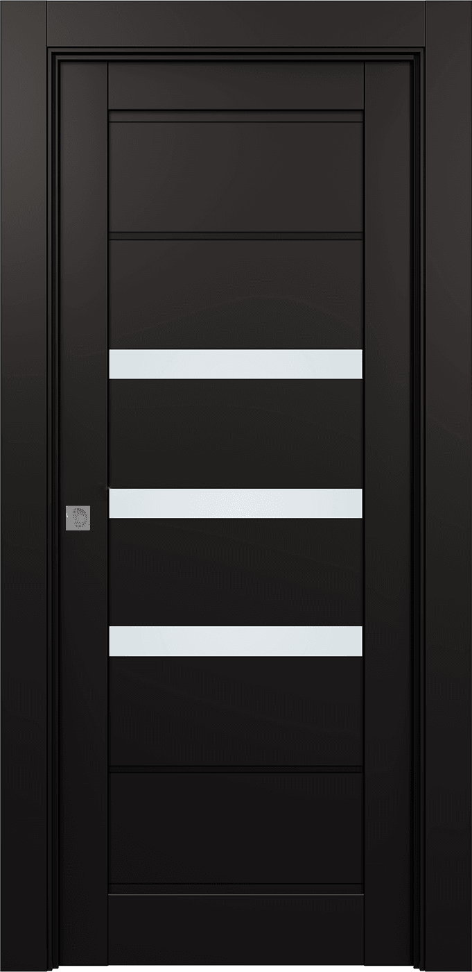 RITA VETRO BLACK MATTE POCKET BELLDINNI MODERN INTERIOR DOOR - 1