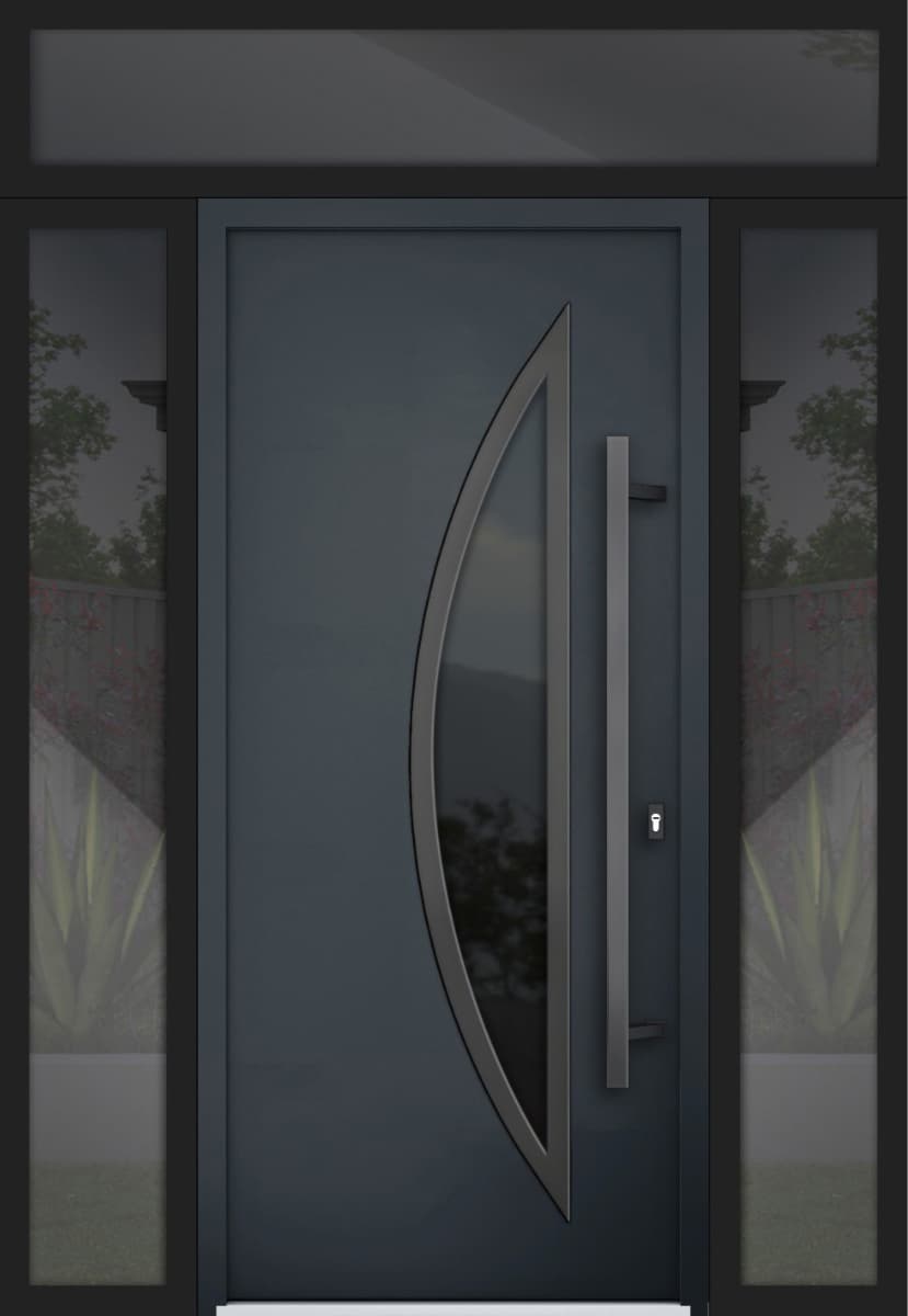 Single Modern Steel Exterior Door Deux 6501 - 6