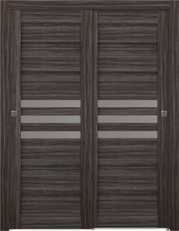 DOME VETRO GRAY OAK BYPASS BELLDINNI MODERN INTERIOR DOOR - 1