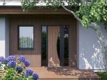 Single metal-aluminum modern exterior door Ronex 1077 8ft - 10