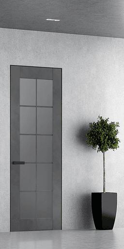 AVON 10 LITE VETRO DARK URBAN DOUBLE INVISIBLE METAL FRAME BELLDINNI MODERN INTERIOR DOOR - 1