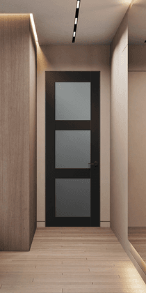 AVON 3 LITE VETRO BLACK MATTE DOUBLE INVISIBLE METAL FRAME BELLDINNI MODERN INTERIOR DOOR - 1