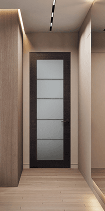 AVANTI 5 LITE VETRO BLACK APRICOT DOUBLE INVISIBLE METAL FRAME BELLDINNI MODERN INTERIOR DOOR - 2