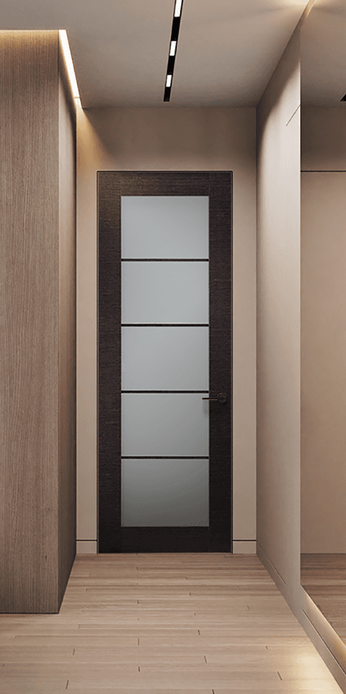 AVANTI 5 LITE VETRO BLACK APRICOT DOUBLE INVISIBLE METAL FRAME BELLDINNI MODERN INTERIOR DOOR - 2
