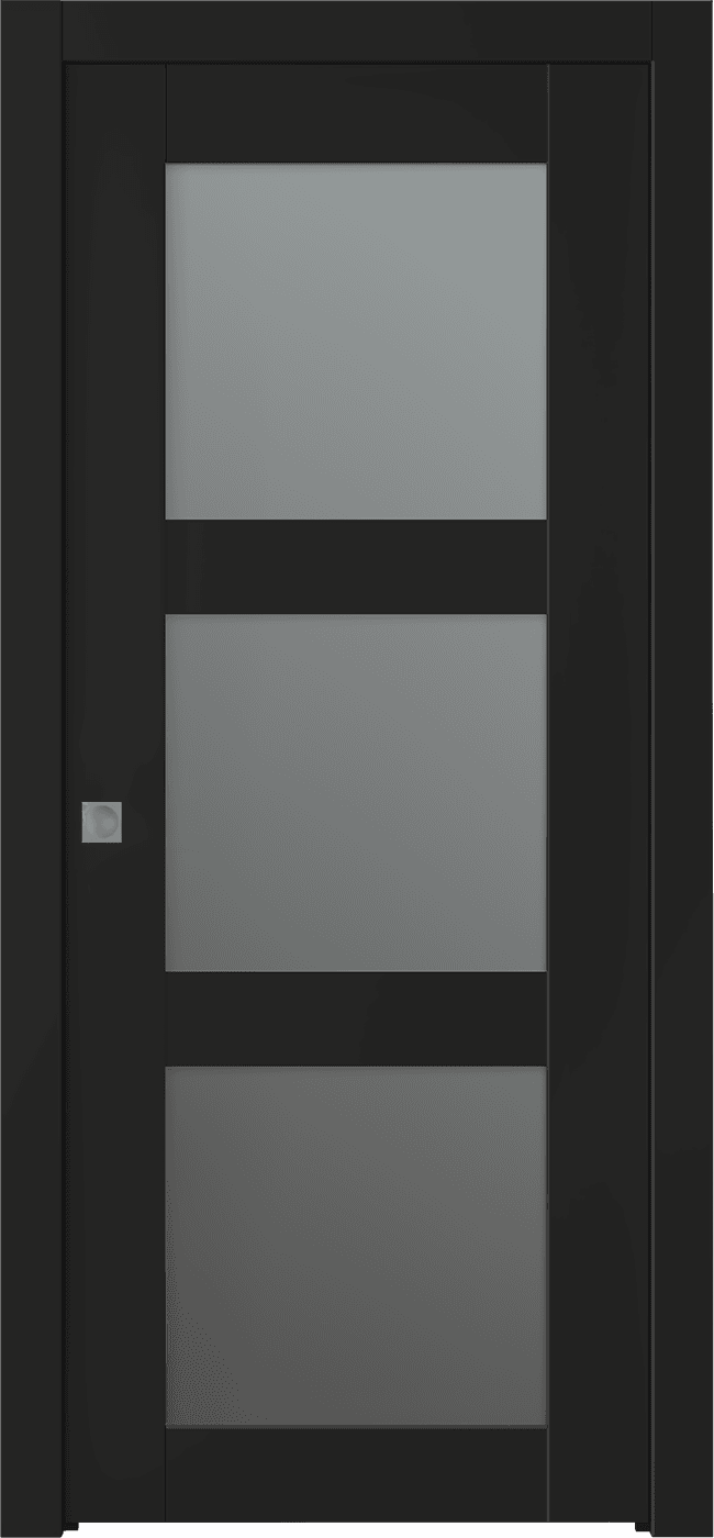 AVON 3 LITE VETRO BLACK MATTE POCKET BELLDINNI MODERN INTERIOR DOOR - 1