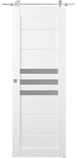 DOME VETRO BIANCO NOBLE DOUBLE BARN BELLDINNI MODERN INTERIOR DOOR - 1