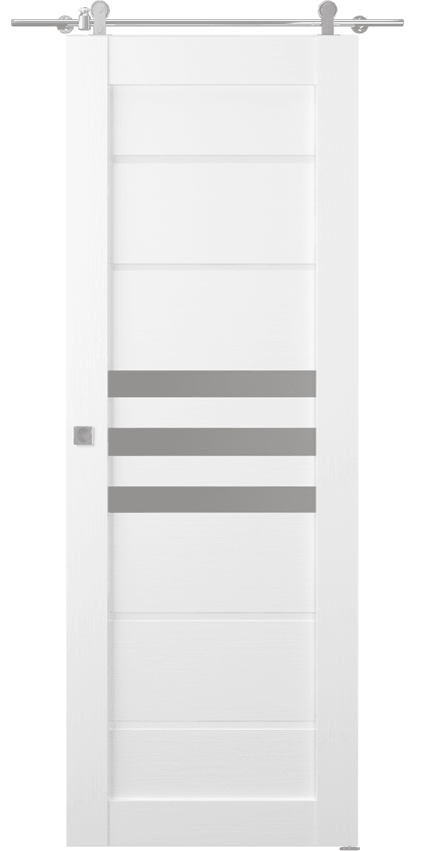 DOME VETRO BIANCO NOBLE DOUBLE BARN BELLDINNI MODERN INTERIOR DOOR - 1