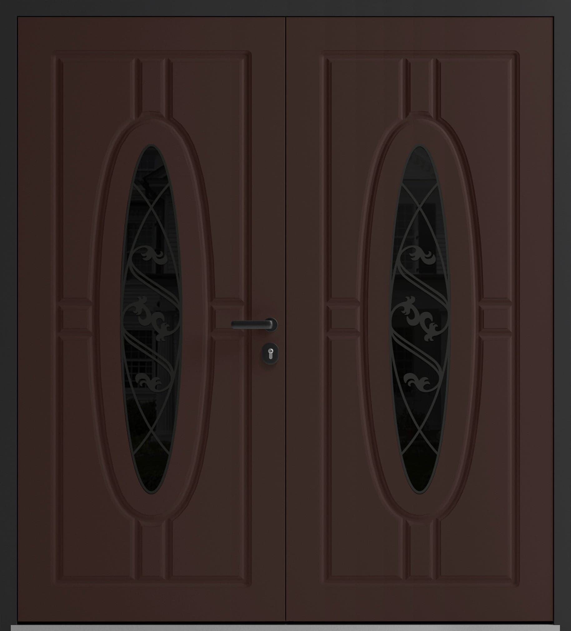 Double metal-aluminum modern exterior door Ronex 1277 8ft - 1