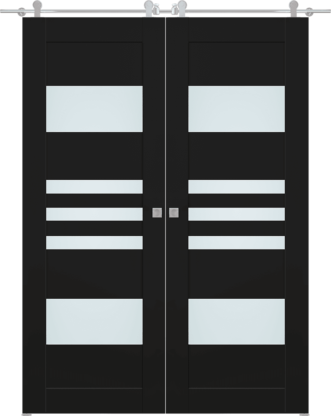 LETI VETRO BLACK MATTE DOUBLE BARN BELLDINNI MODERN INTERIOR DOOR - 1