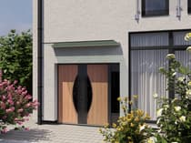 Double metal-aluminum modern exterior door Ronex 1077 8ft - 8
