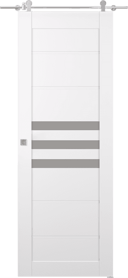 DOME VETRO SNOW WHITE DOUBLE BARN BELLDINNI MODERN INTERIOR DOOR - 1