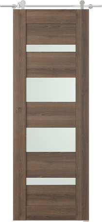 AVON 07-01 VETRO PECAN NUTWOOD BARN DOORS BELLDINNI MODERN INTERIOR DOOR - 1