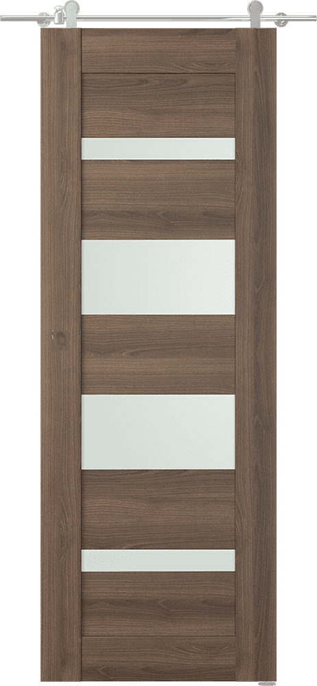 AVON 07-01 VETRO PECAN NUTWOOD BARN DOORS BELLDINNI MODERN INTERIOR DOOR - 1
