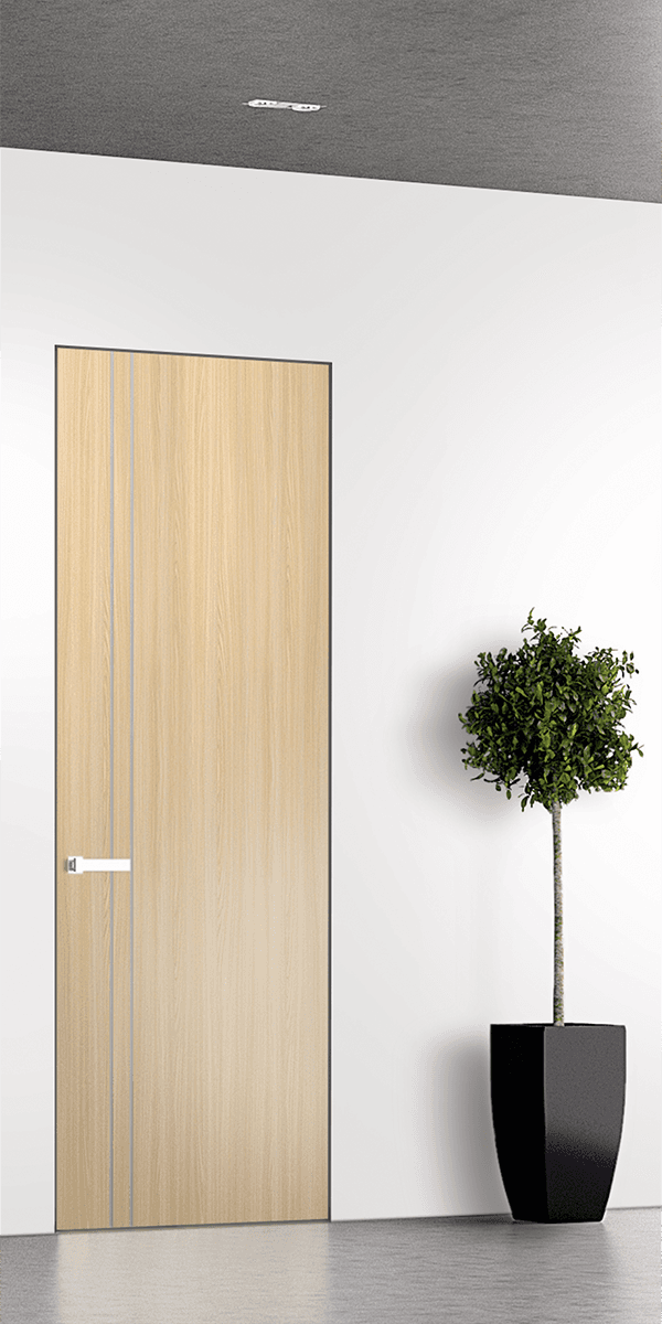OPTIMA 2V LOIRE ASH INVISIBLE METAL FRAME BELLDINNI MODERN INTERIOR DOOR - 1