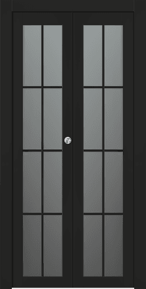 AVON 8 LITE VETRO BLACK MATTE BI-FOLD BELLDINNI MODERN INTERIOR DOOR - 1