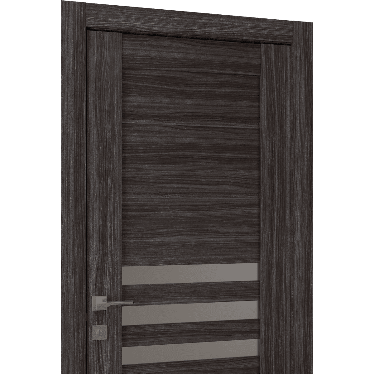 DOME VETRO GRAY OAK DOUBLE POCKET BELLDINNI MODERN INTERIOR DOOR - 2