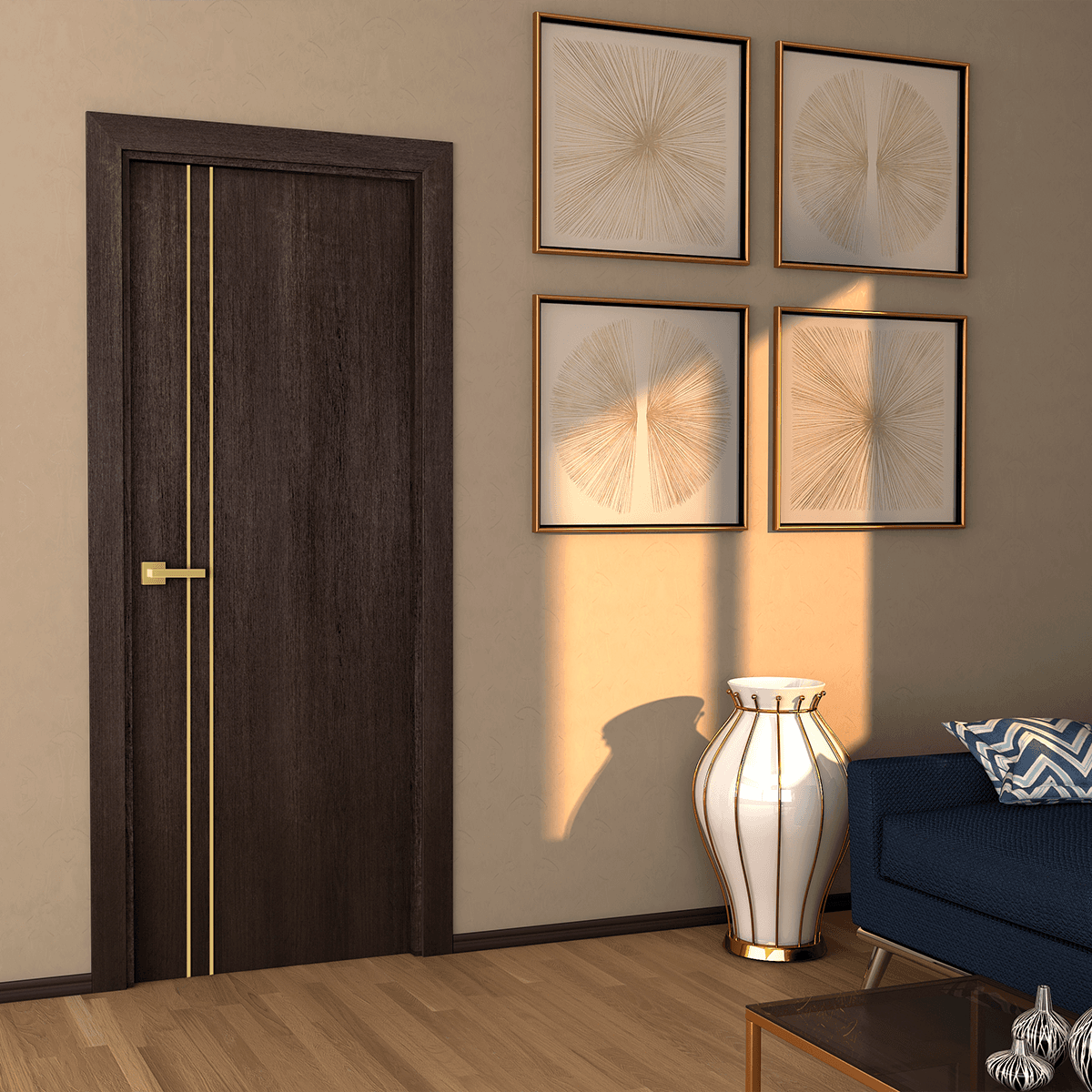 OPTIMA 2V VERALINGA OAK DOUBLE BELLDINNI MODERN INTERIOR DOOR - 2