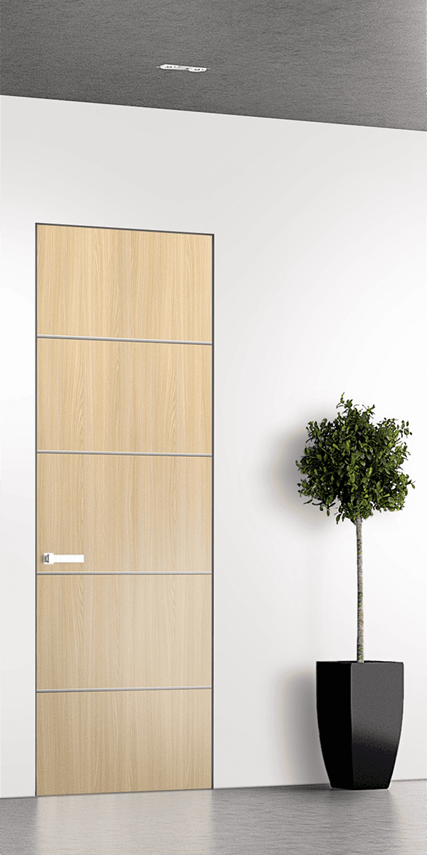OPTIMA 4H LOIRE ASH DOUBLE INVISIBLE METAL FRAME BELLDINNI MODERN INTERIOR DOOR - 1