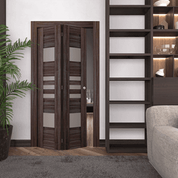 LETI VETRO GRAY OAK BI-FOLD BELLDINNI MODERN INTERIOR DOOR - 2