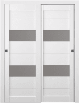 BERTA VETRO BIANCO NOBLE BYPASS BELLDINNI MODERN INTERIOR DOOR - 1
