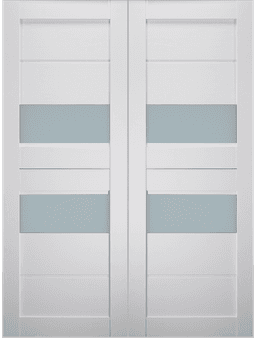 DESSA VETRO BIANCO NOBLE DOUBLE BARN BELLDINNI MODERN INTERIOR DOOR - 2