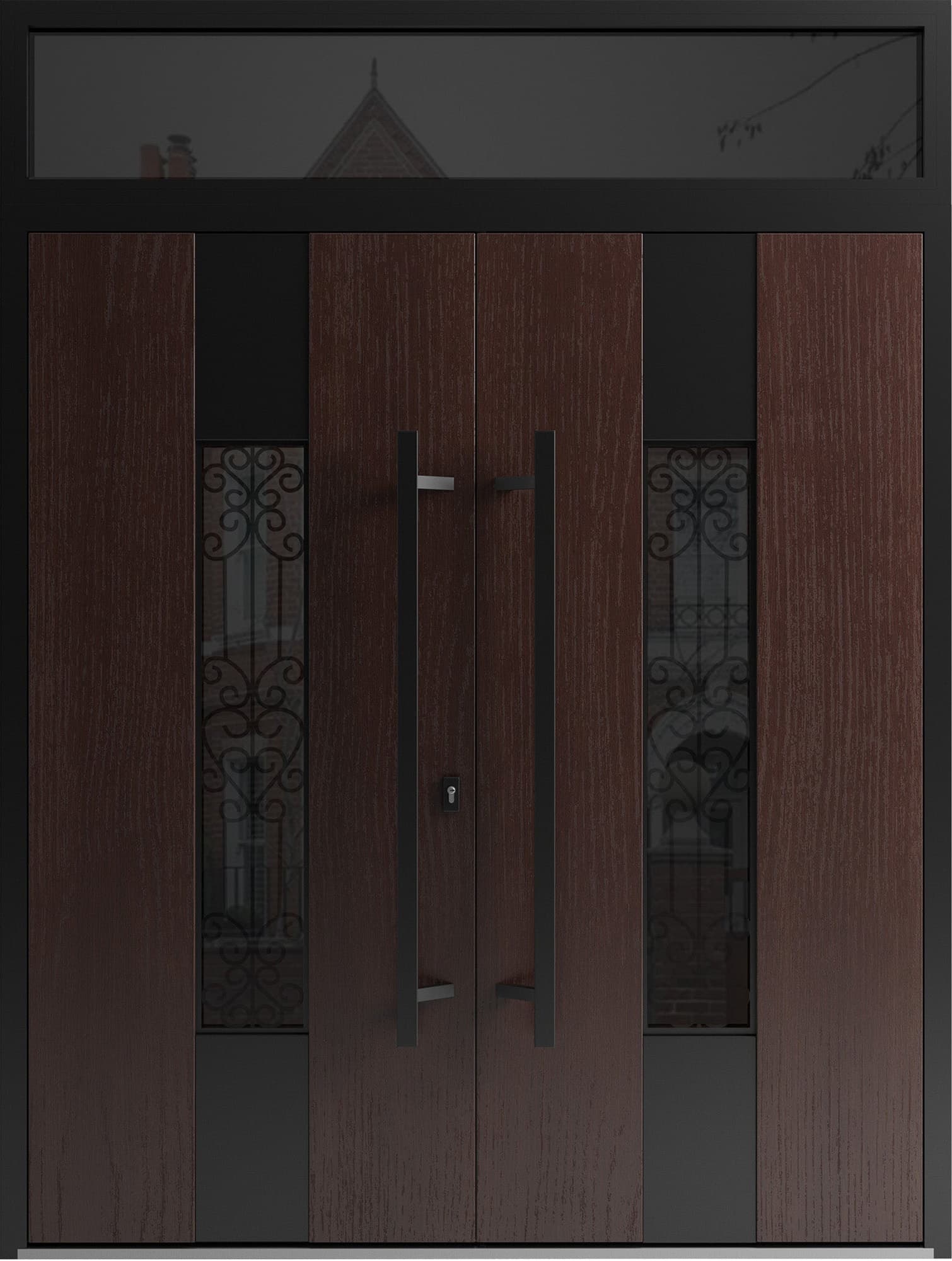 Double metal-aluminum modern exterior door Ronex 1205 8ft - 4