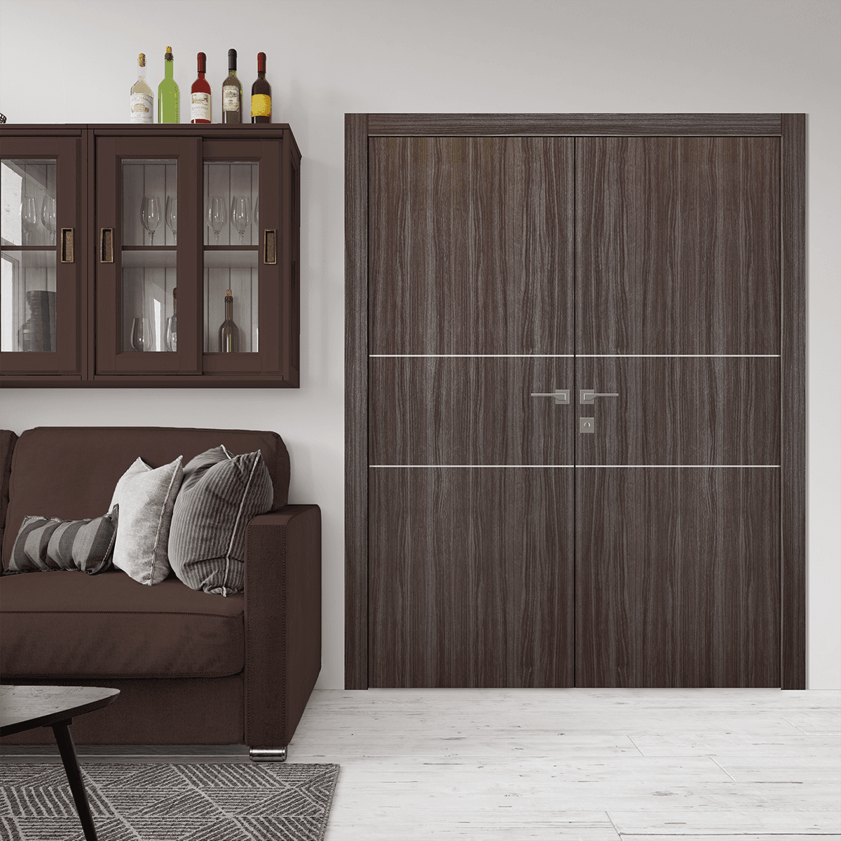 PALLADIO 2H GRAY OAK DOUBLE BELLDINNI MODERN INTERIOR DOOR - 2